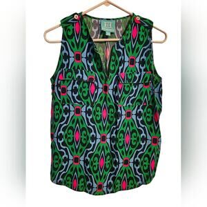 Woman's colorful top by Escapada sleeveless size S